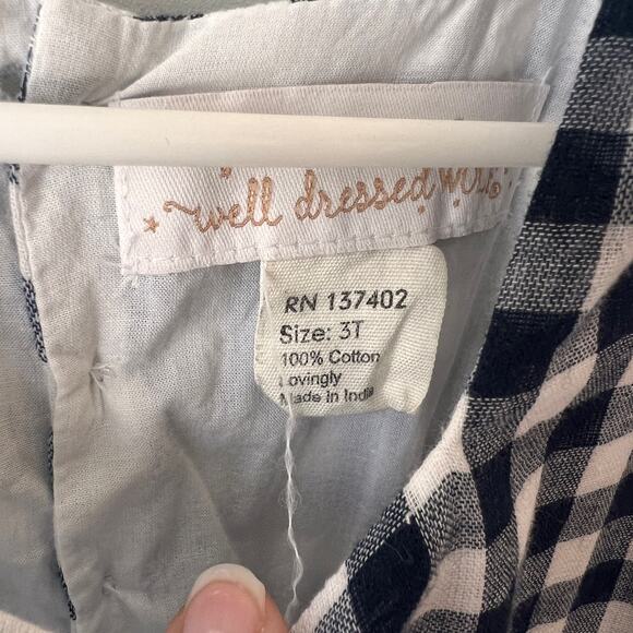 Well Dressed Wolf WDW 3T Midnight Gingham Navy Check Dress Cottagecore Boho - Picture 4 of 7
